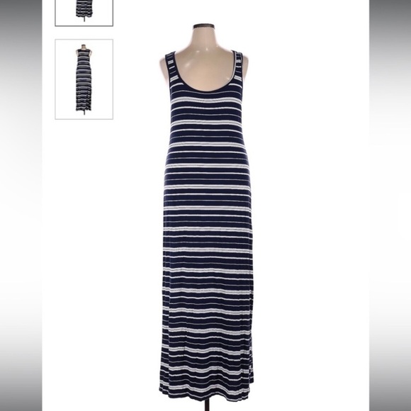OLD navy white stripped tank maxi dress sz small - Picture 1 of 6